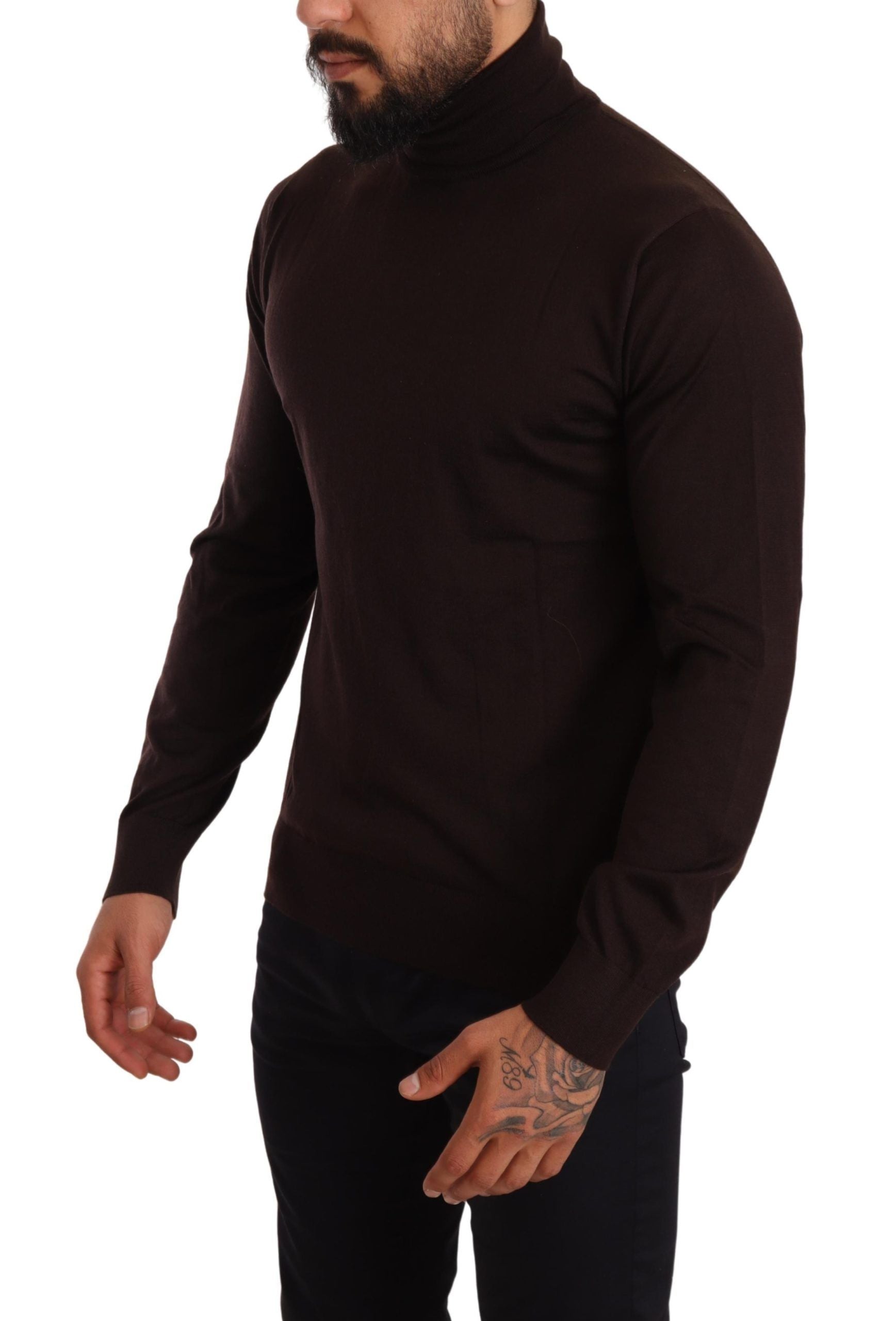 Dolce & Gabbana Brown Cashmere Turtleneck Pullover Sweater | Regal Royce
