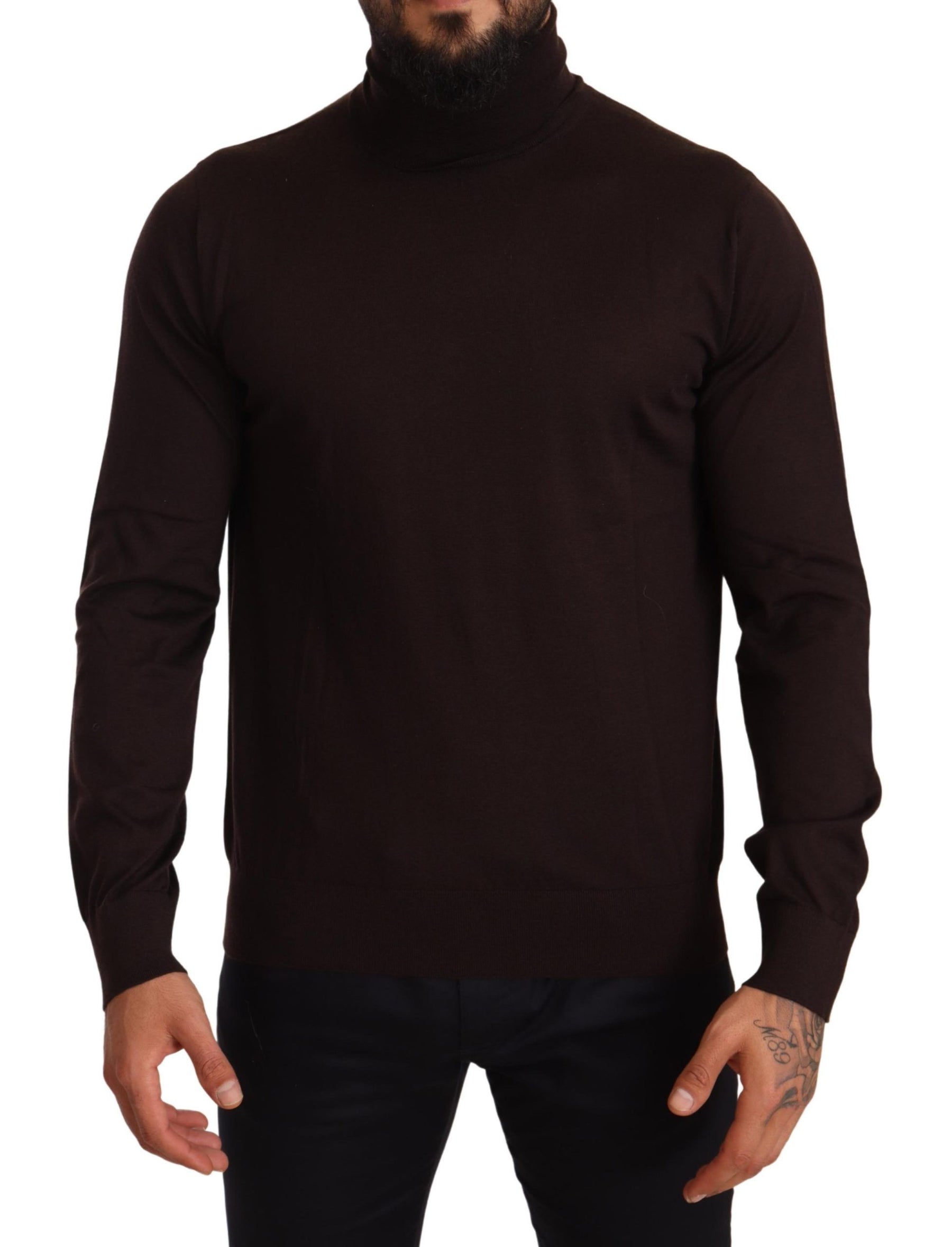 Dolce & Gabbana Brown Cashmere Turtleneck Pullover Sweater | Regal Royce