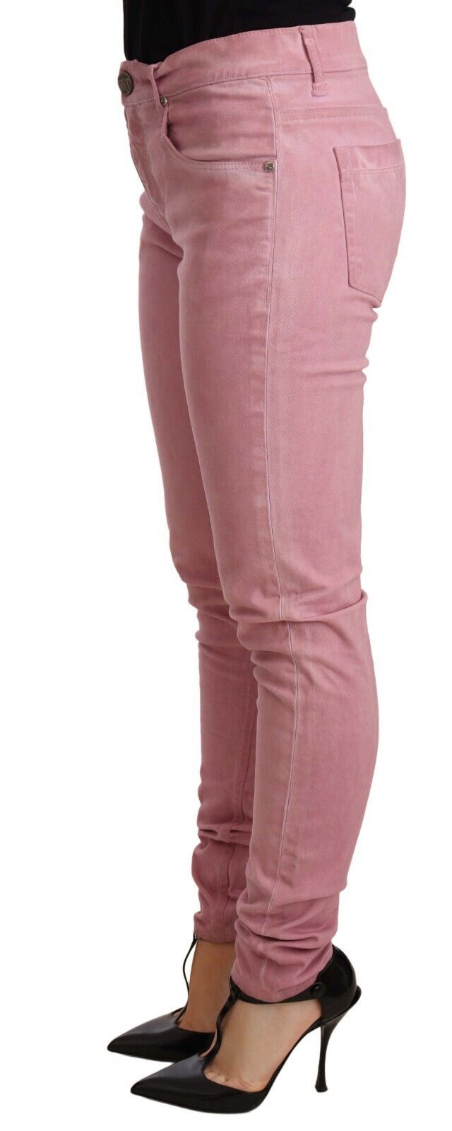 Acht Pink Cotton Slim Fit Women Denim Skinny Pants | Regal Royce