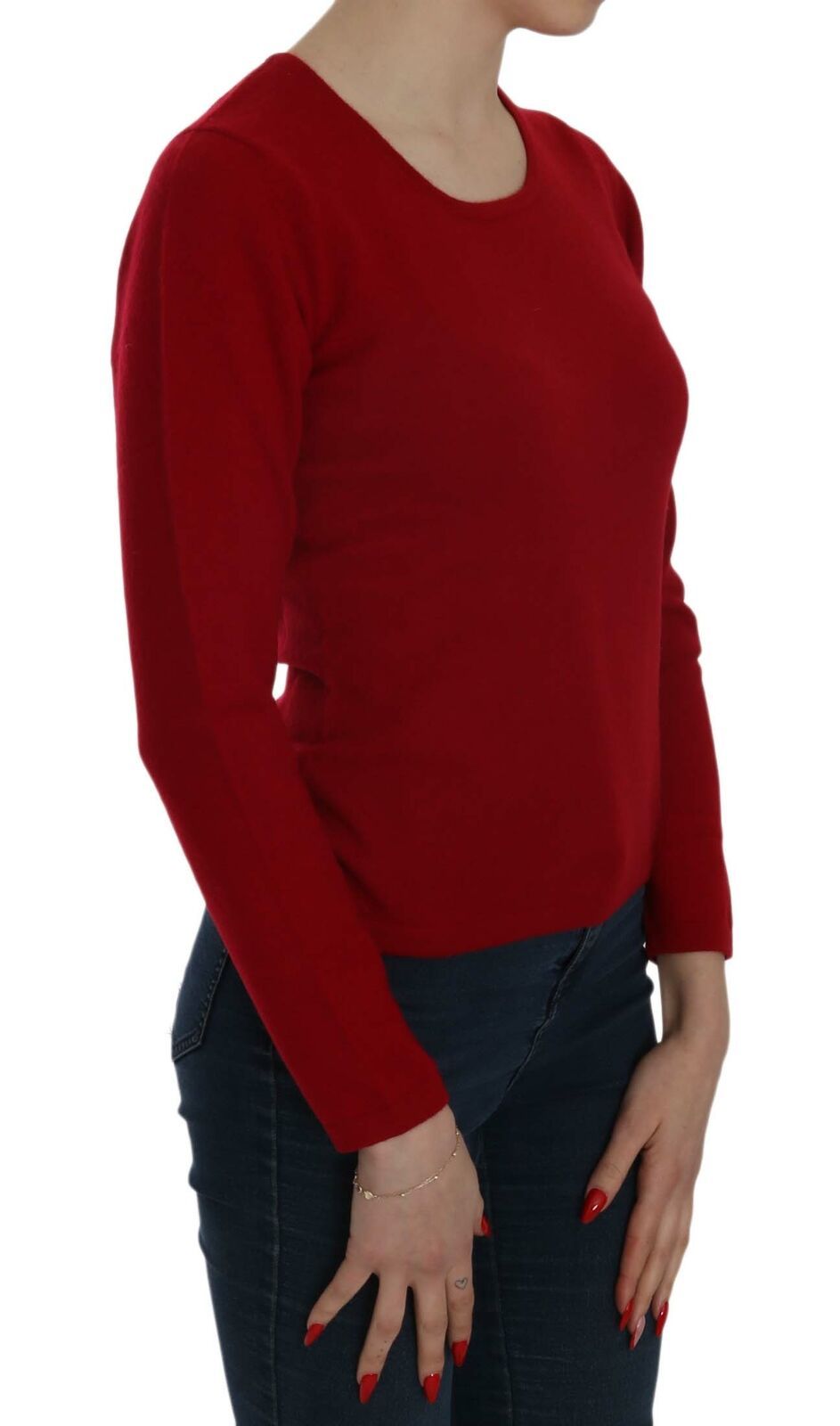 MILA SCHÖN Red Round Neck Pullover Cashmere Sweater | Regal Royce