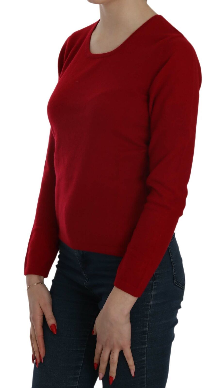 MILA SCHÖN Red Round Neck Pullover Cashmere Sweater | Regal Royce