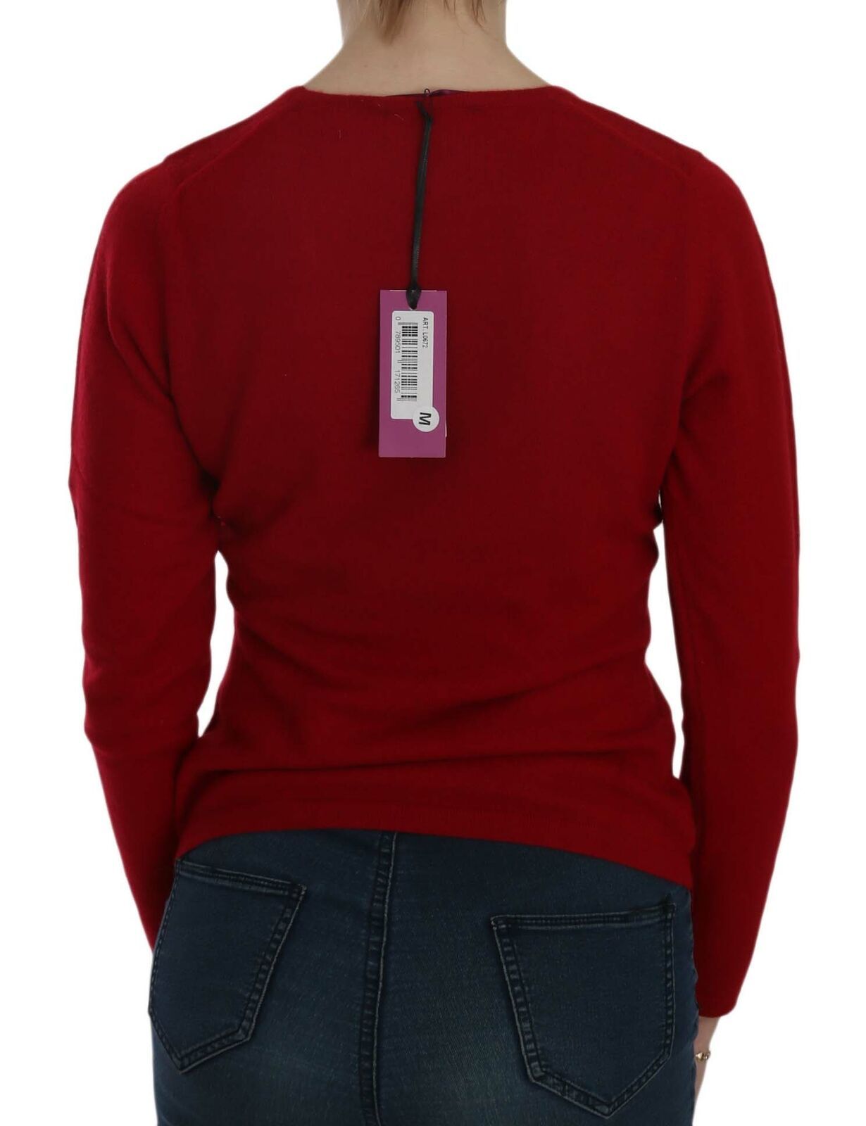 MILA SCHÖN Red Round Neck Pullover Cashmere Sweater | Regal Royce