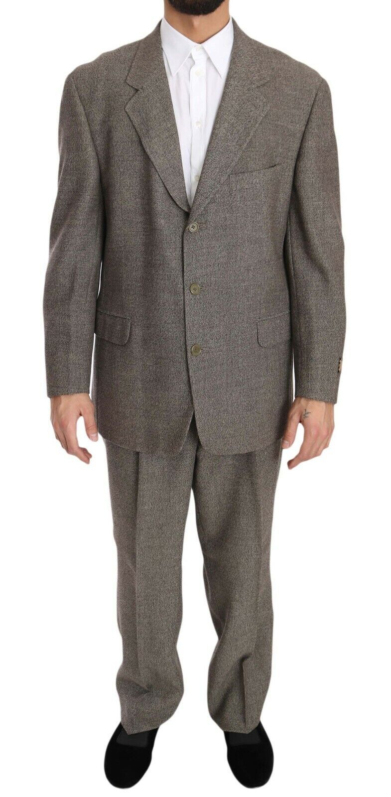 Fendi Brown Wool Regular Single  Breasted Suit | Regal Royce