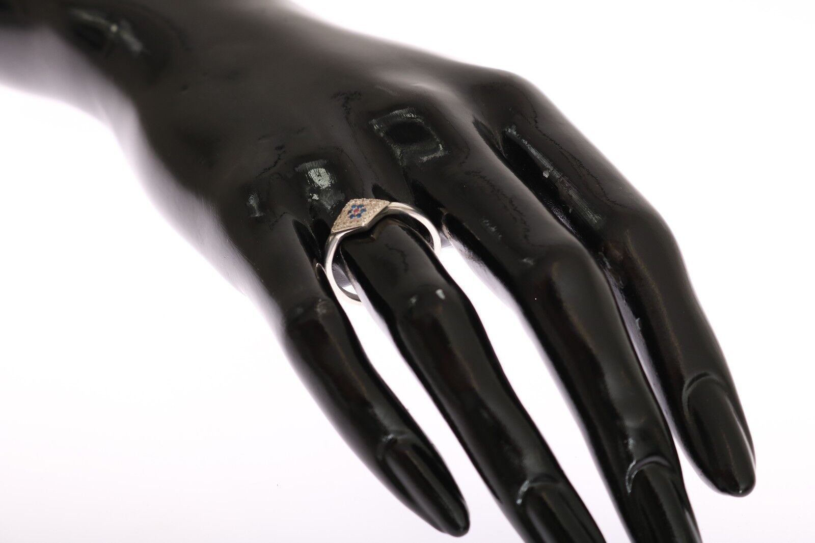 Nialaya Blue Red CZ 925 Silver Womens Clear Ring | Regal Royce