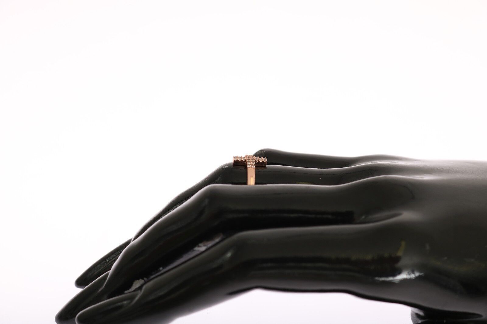 Nialaya Pink Gold 925 Silver Womens Cross CZ Ring | Regal Royce