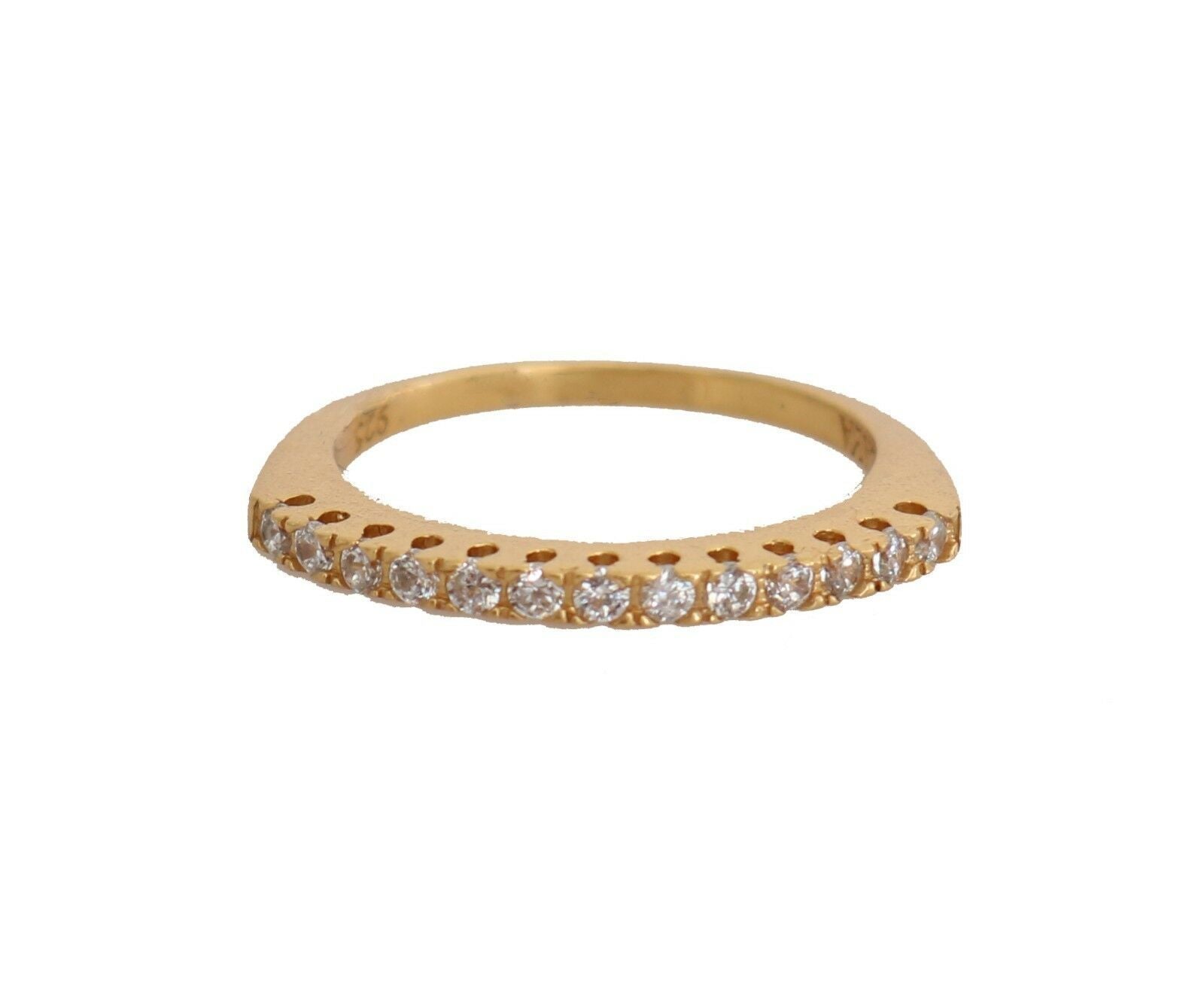 Nialaya Gold Authentic Womens Clear CZ Gold 925 Silver Ring | Regal Royce