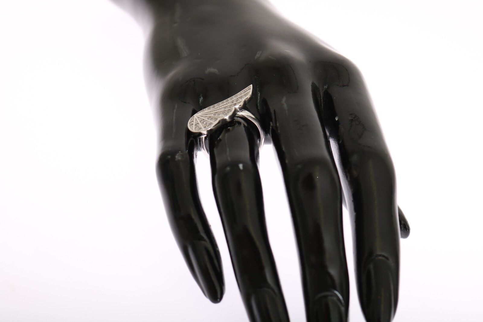 Nialaya Silver Womens Wing Clear CZ 925 Silver Ring | Regal Royce