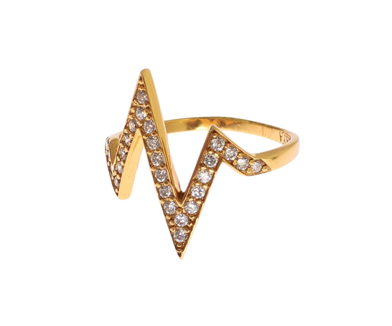 Nialaya Gold 925 Silver Womens Clear CZ 18K Ring | Regal Royce