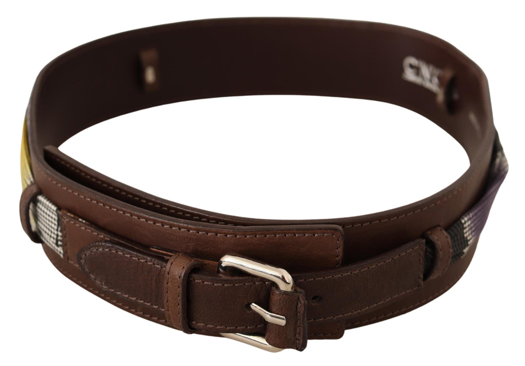 Costume National Brown Leather Silver Buckle Belt | Regal Royce