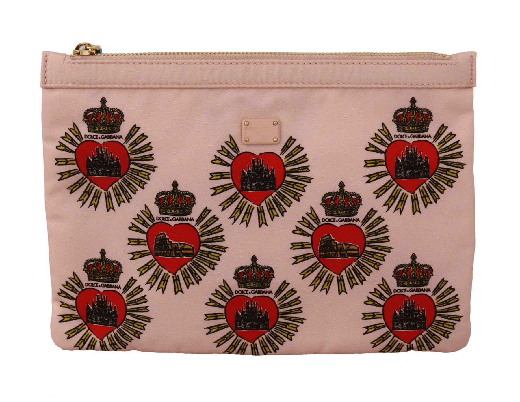 Dolce & Gabbana Clutch Pink D&G Logo Devotion Heart Toiletry Pouch Wallet | Regal Royce