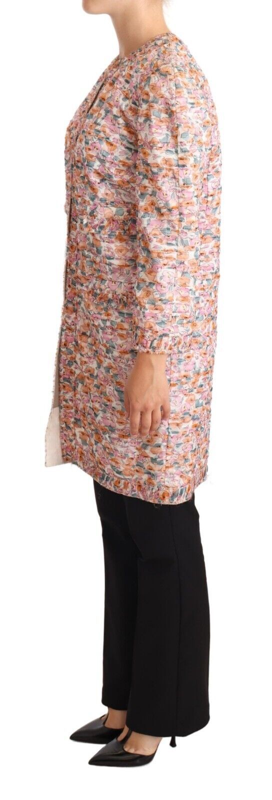 Dolce & Gabbana Multicolor Floral Print Silk Trench Coat Jacket | Regal Royce