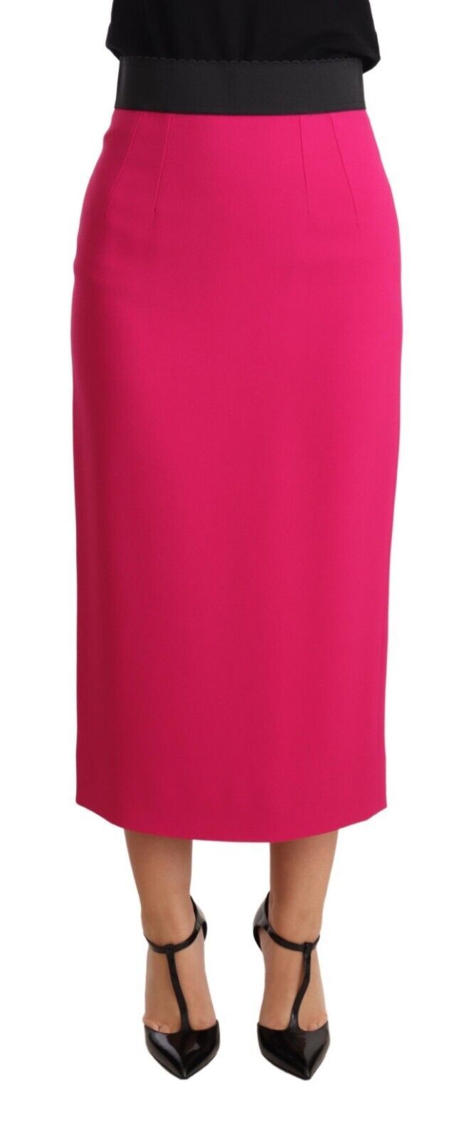 Dolce & Gabbana Pink High Waist Stretch Pencil Straight Skirt | Regal Royce