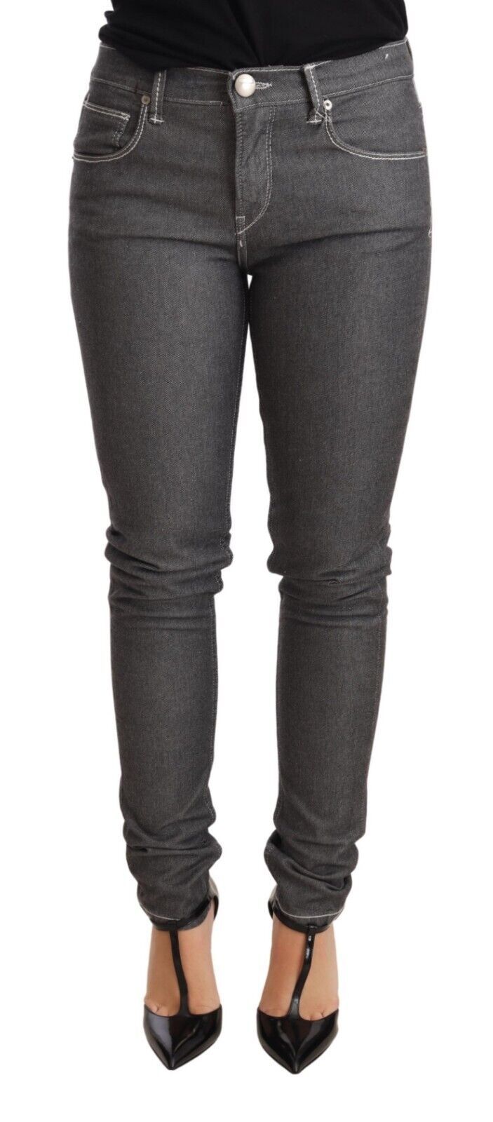 Acht Gray Low Waist Skinny Denim Trouser Jeans | Regal Royce