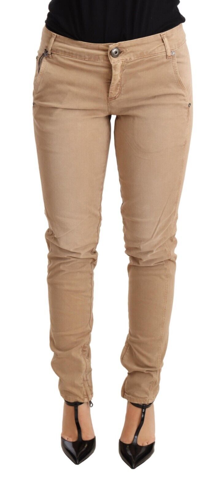 Ermanno Scervino Brown Low Waist Skinny Denim Trouser Cotton Jeans | Regal Royce