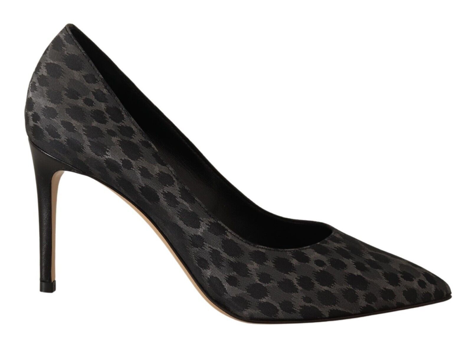 Sofia Black Leopard Leather Stiletto High Heels Pumps Shoes | Regal Royce