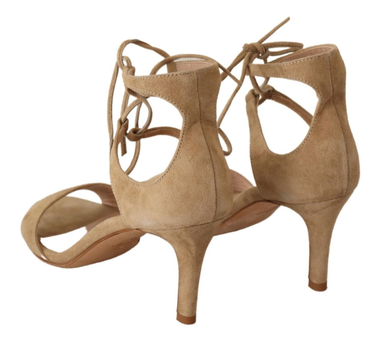 Maria Christina Beige Suede Leather Ankle Strap Pumps Shoes | Regal Royce