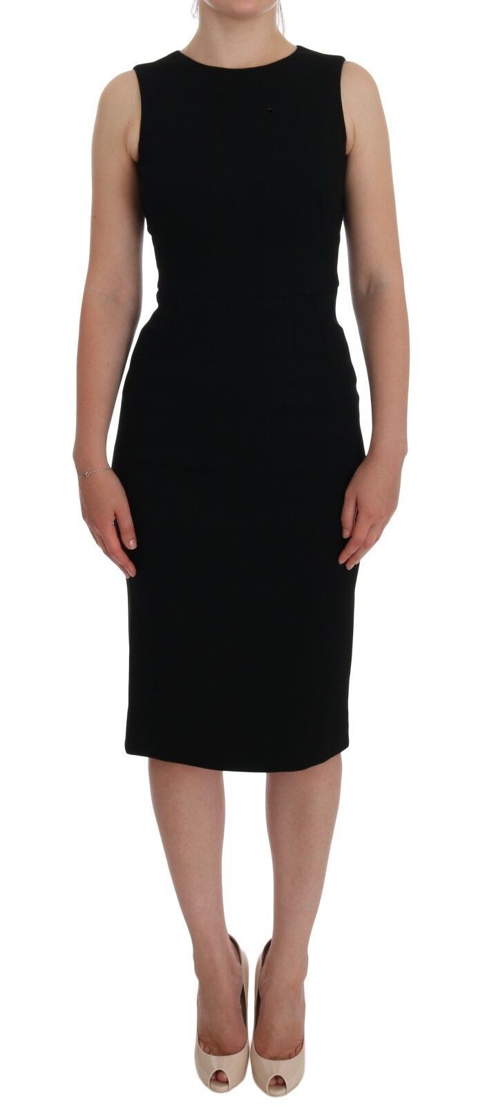 Dolce & Gabbana Black Stretch Crystal Sheath Gown Dress | Regal Royce
