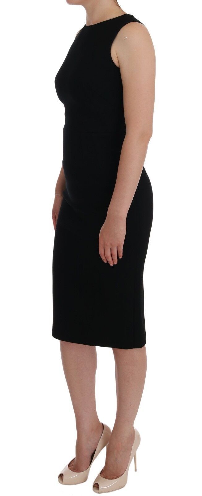 Dolce & Gabbana Black Stretch Crystal Sheath Gown Dress | Regal Royce
