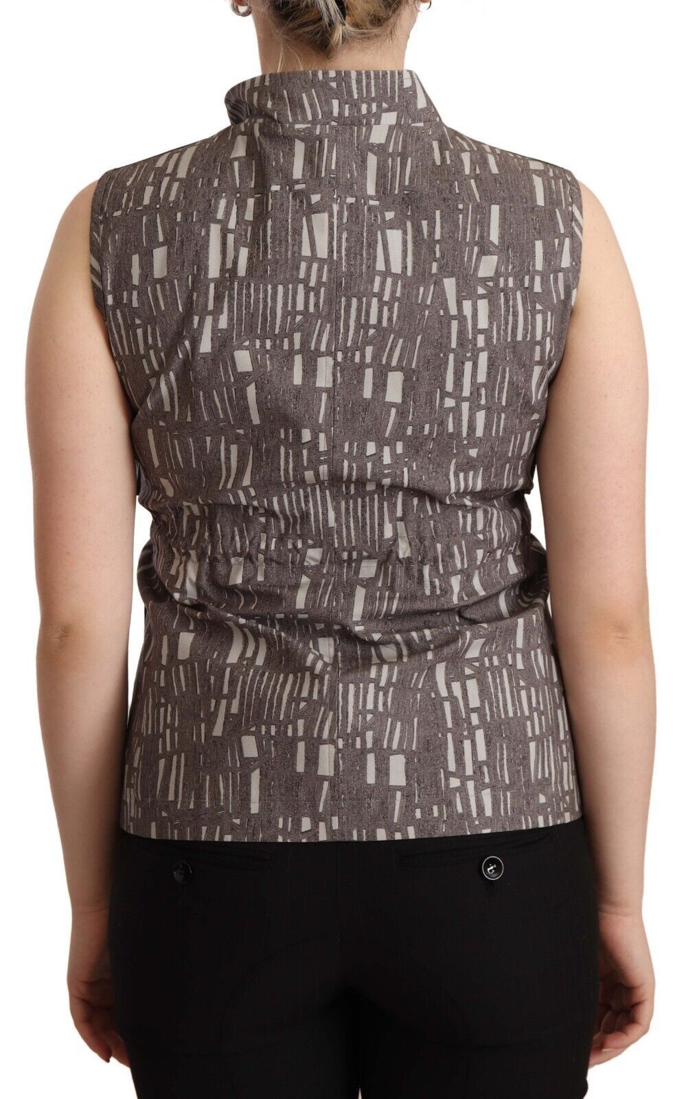 Comeforbreakfast Brown Black Vest Leather Sleeveless Top Blouse | Regal Royce