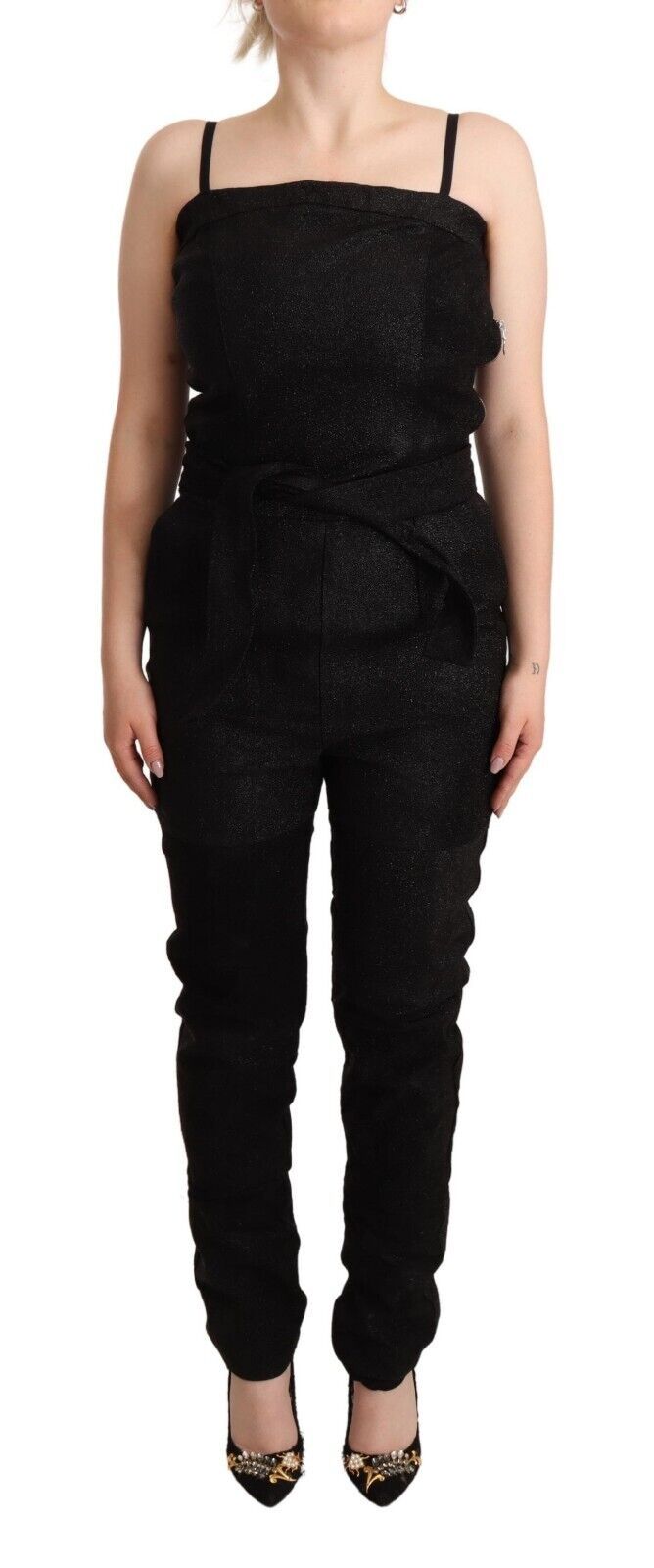 La Maison du Couturier Black Spaghetti Strap Jumpsuit Dress | Regal Royce