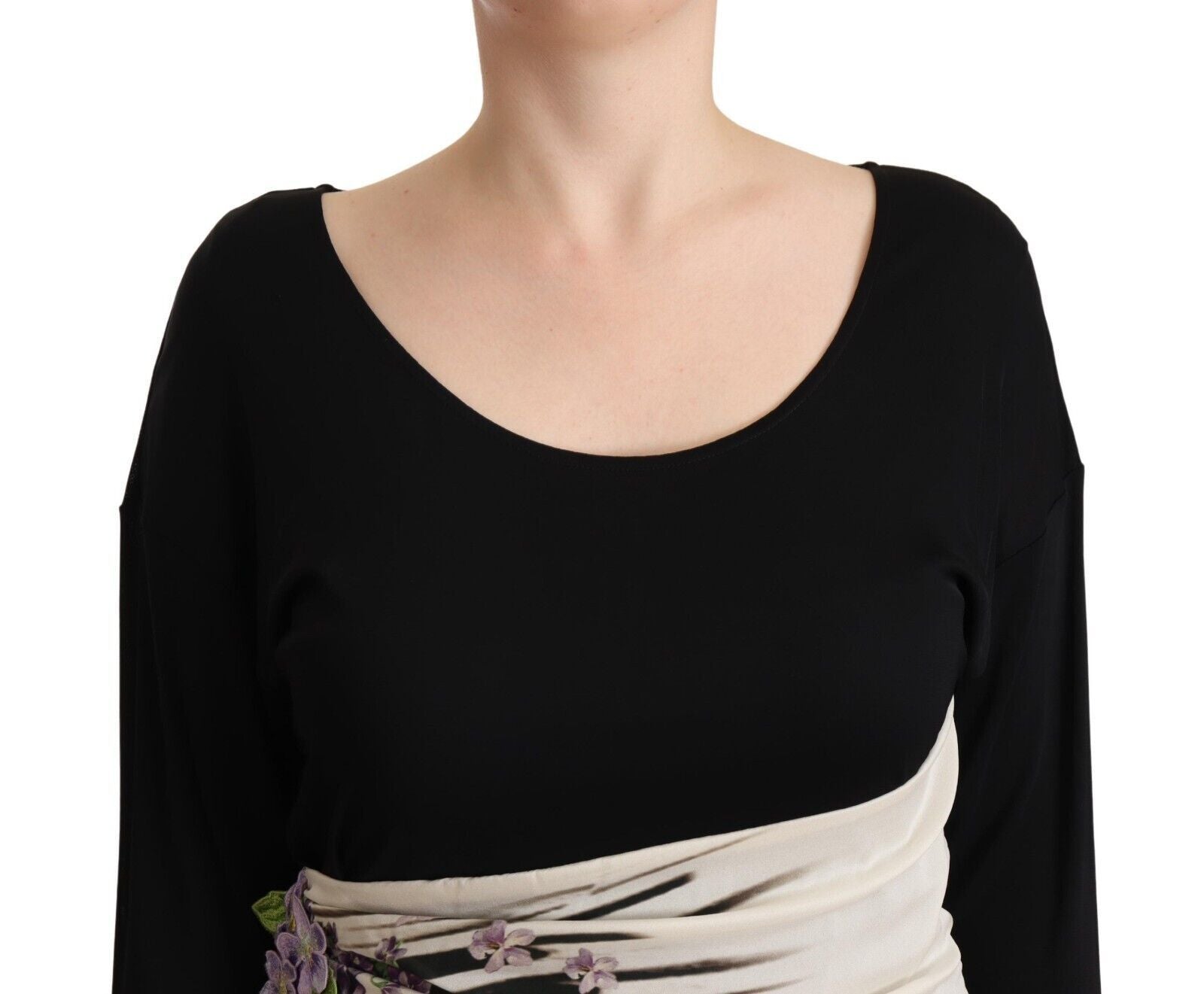 Roberto Cavalli Black Silver Sheath Knee Length Dress | Regal Royce