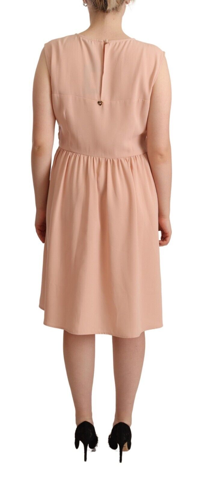Twinset Beige Polyester Sleeveless Shift Knee Length Dress | Regal Royce