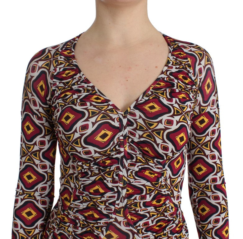GF Ferre Multicolor Longsleeved Viscose Shift Dress | Regal Royce