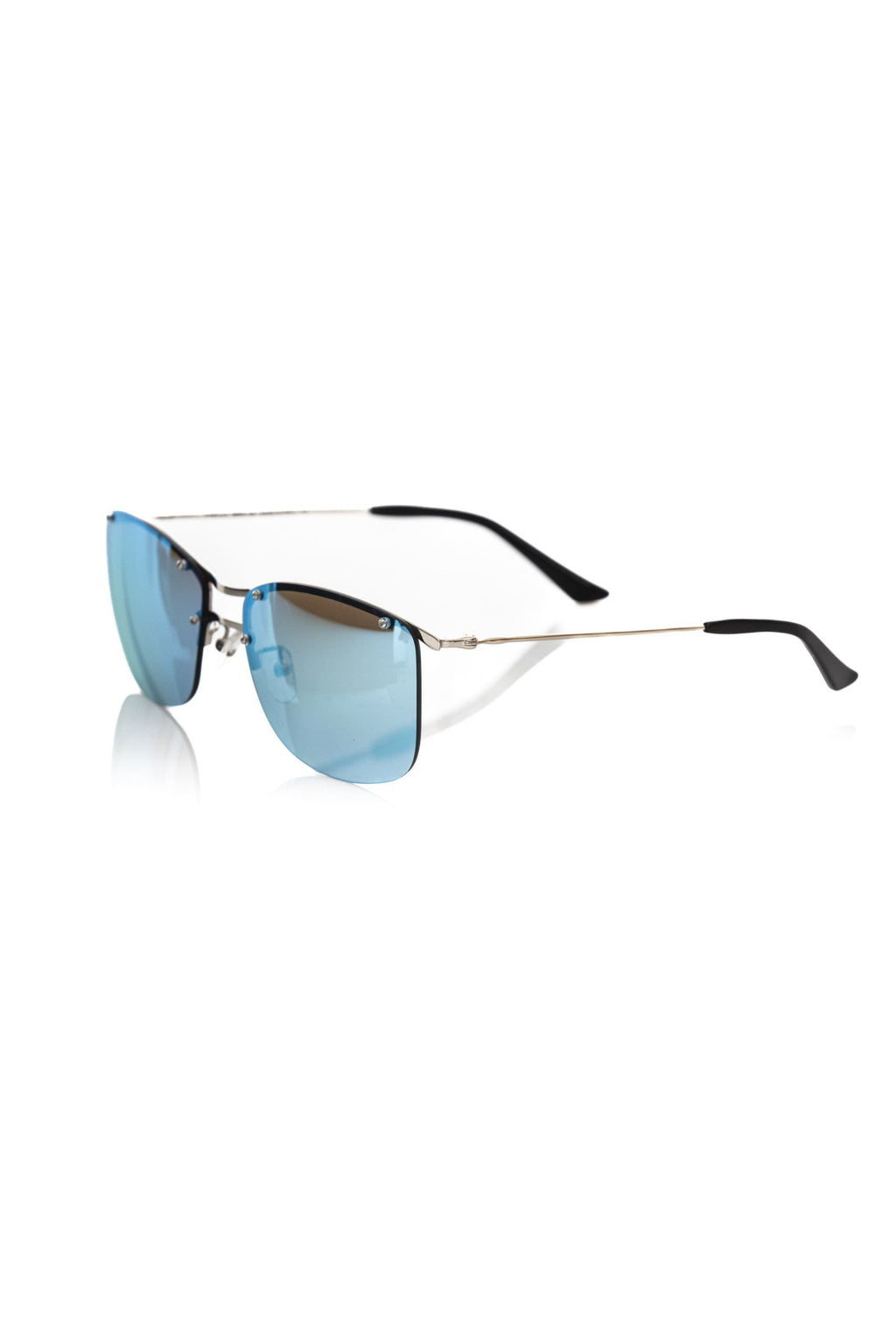 Frankie Morello Silver Metallic Fiber Men Sunglass