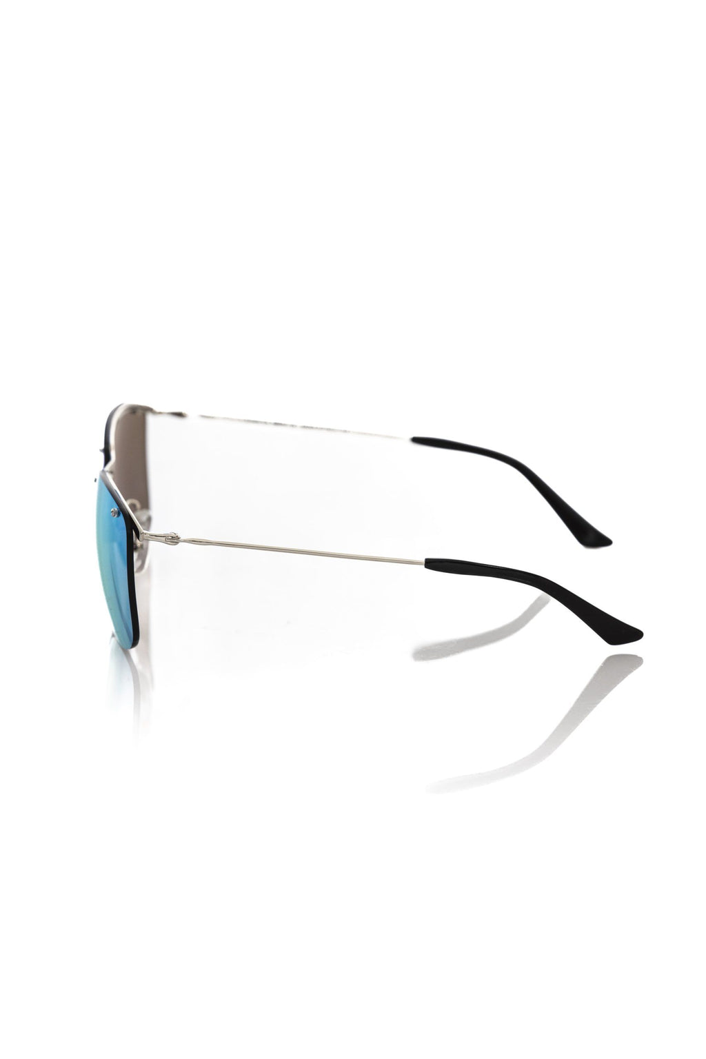 Frankie Morello Silver Metallic Fiber Men Sunglass