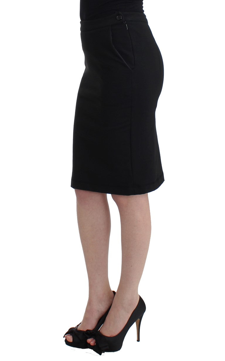 GF Ferre Black Straight Pencil Skirt | Regal Royce