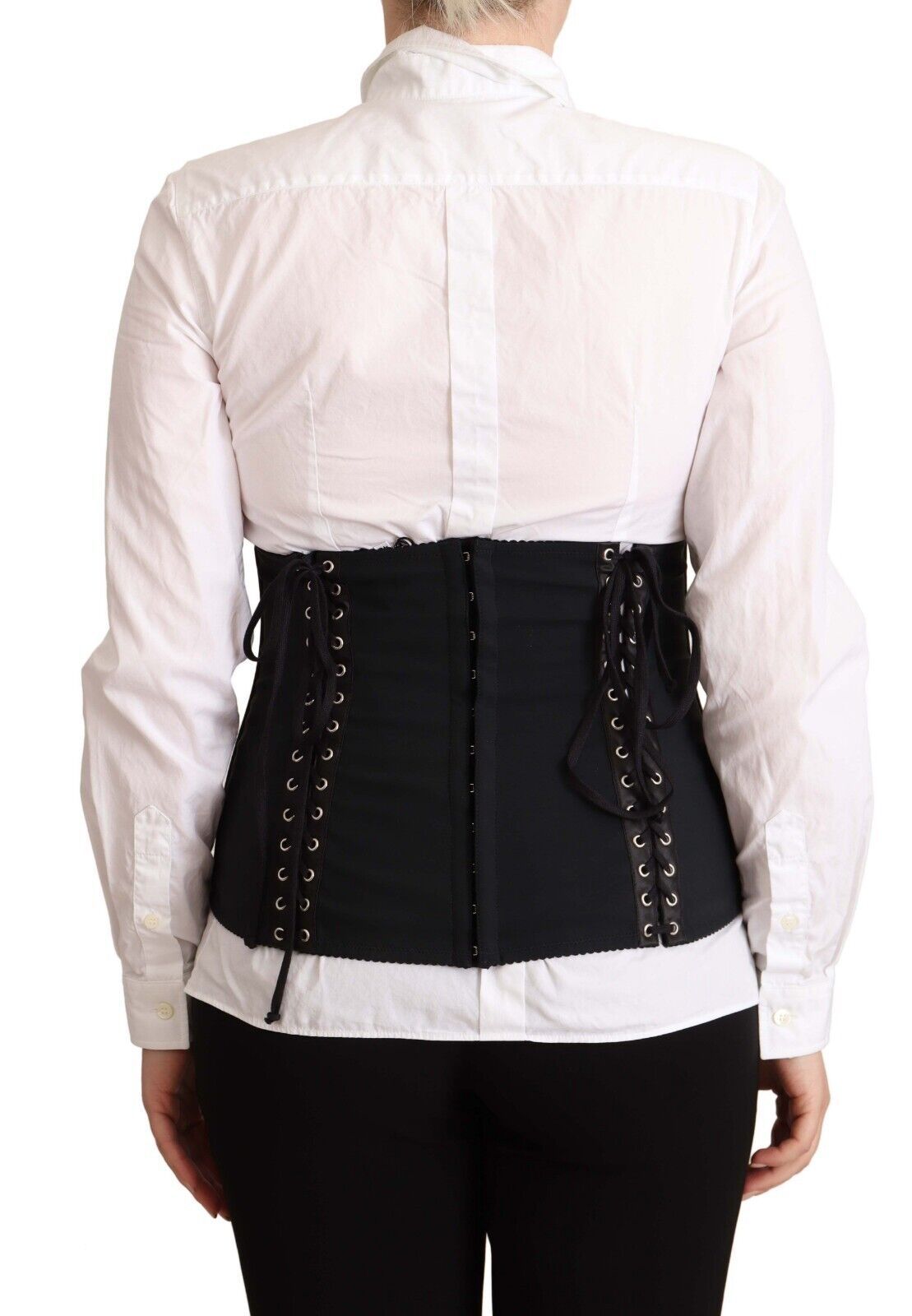 Dolce & Gabbana Black Corset Belt Stretch Waist Strap Top | Regal Royce
