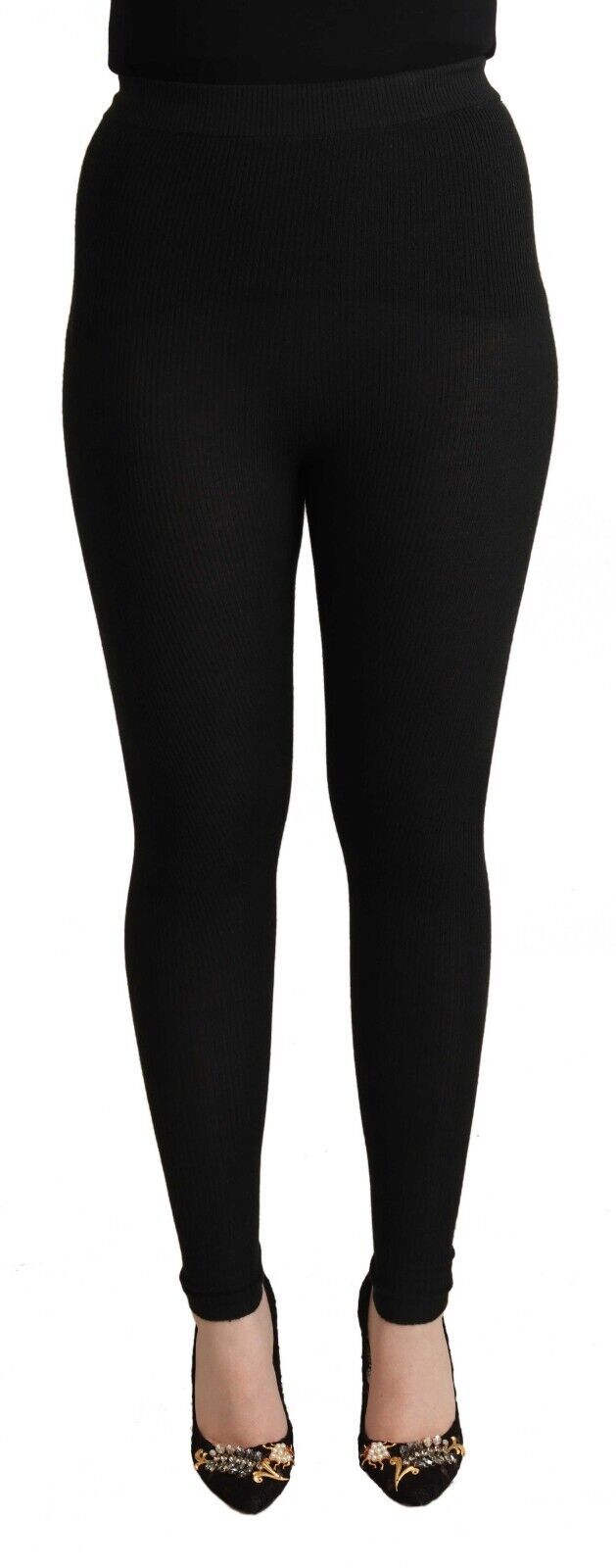 Dolce & Gabbana Black Cashmere Stretch Waist Tights Pants | Regal Royce