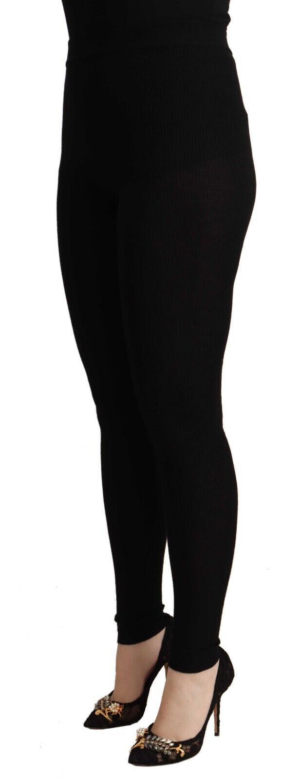 Dolce & Gabbana Black Cashmere Stretch Waist Tights Pants | Regal Royce