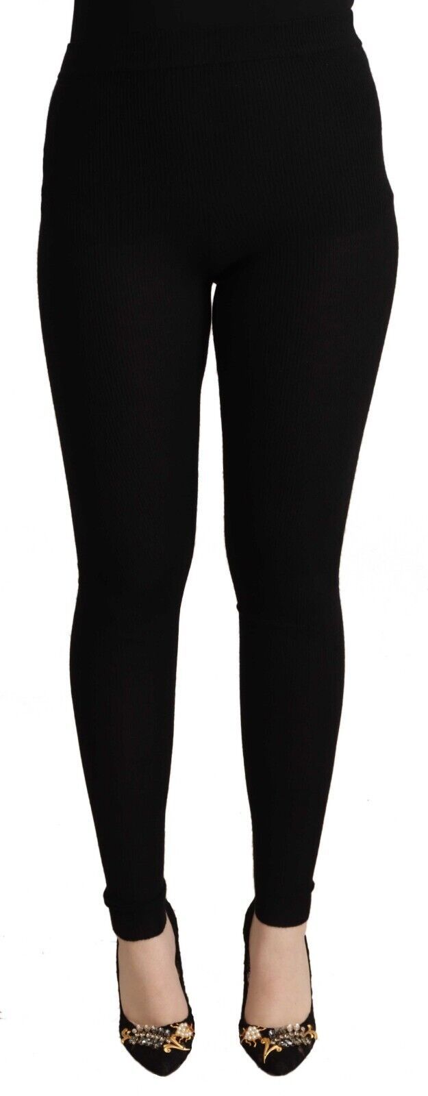 Dolce & Gabbana Black Cashmere Stretch Waist Tights Pants | Regal Royce