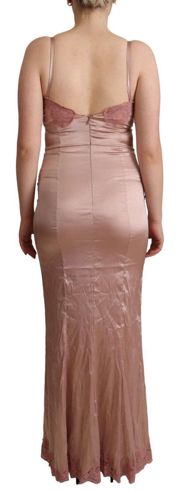 Dolce & Gabbana Pink Lace Long Bodycon Maxi Polyester Dress | Regal Royce