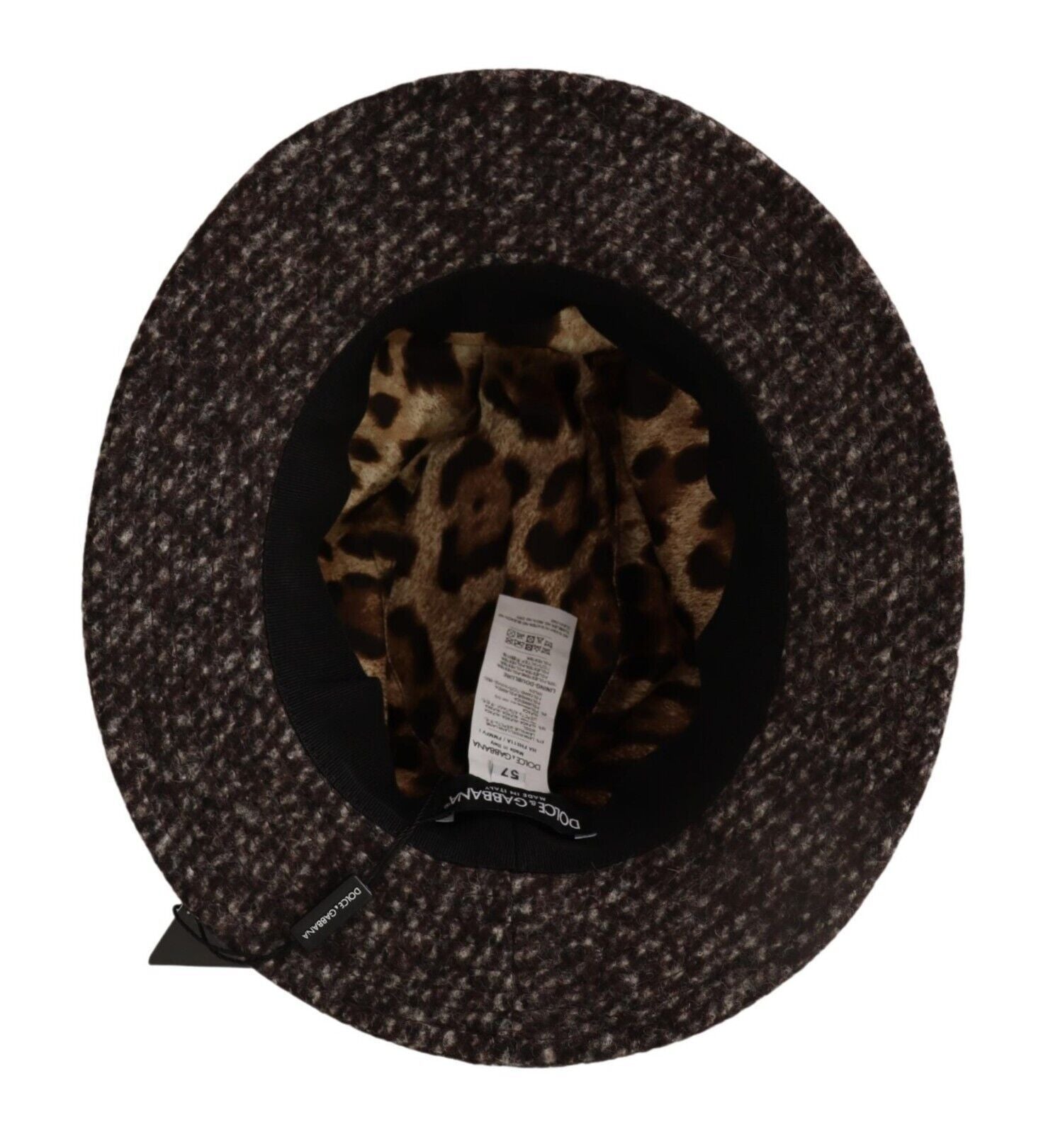 Dolce & Gabbana Gray Melange Blended Textured Tweed Hat | Regal Royce