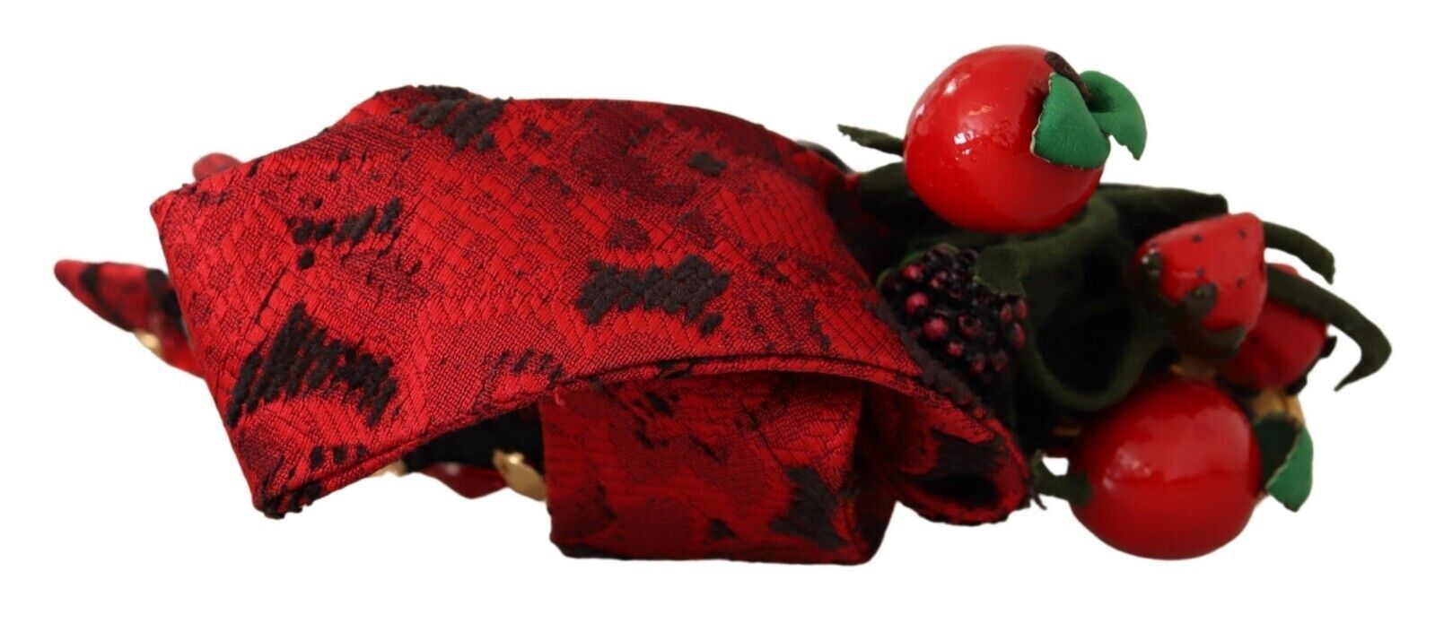 Dolce & Gabbana Red Tiara Berry Fruit Crystal Bow Hair Diadem Headband | Regal Royce