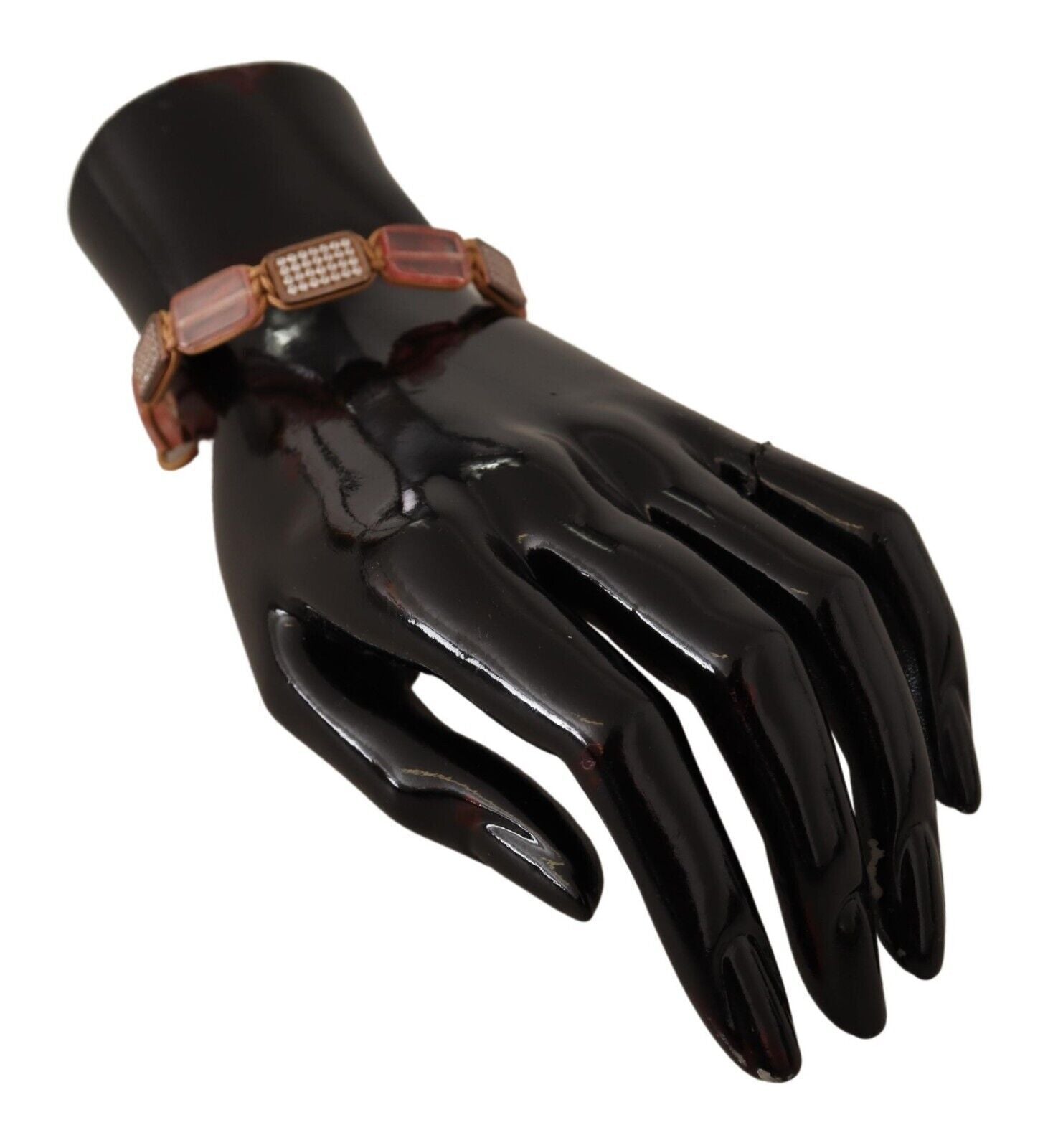 Nialaya Multicolor Crystals Logo Embellished Adjustable Bracelet | Regal Royce