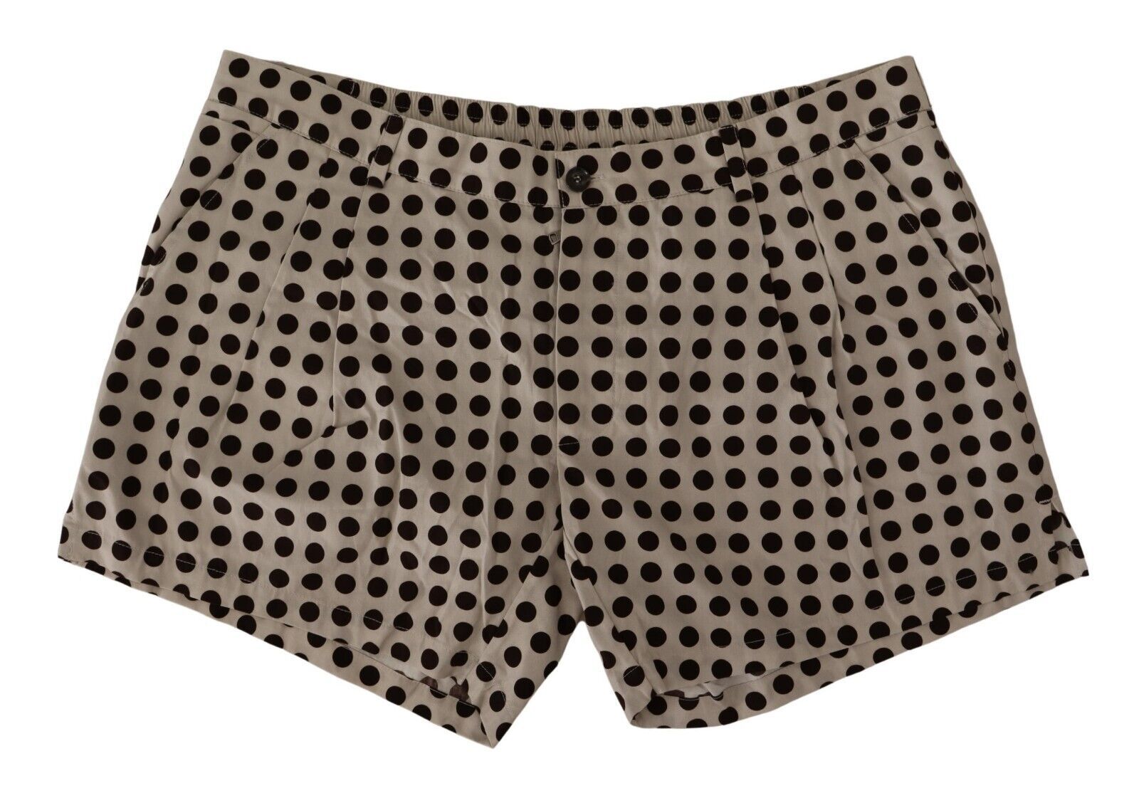 Dolce & Gabbana Black White Polka Dots Cotton Linen Shorts | Regal Royce