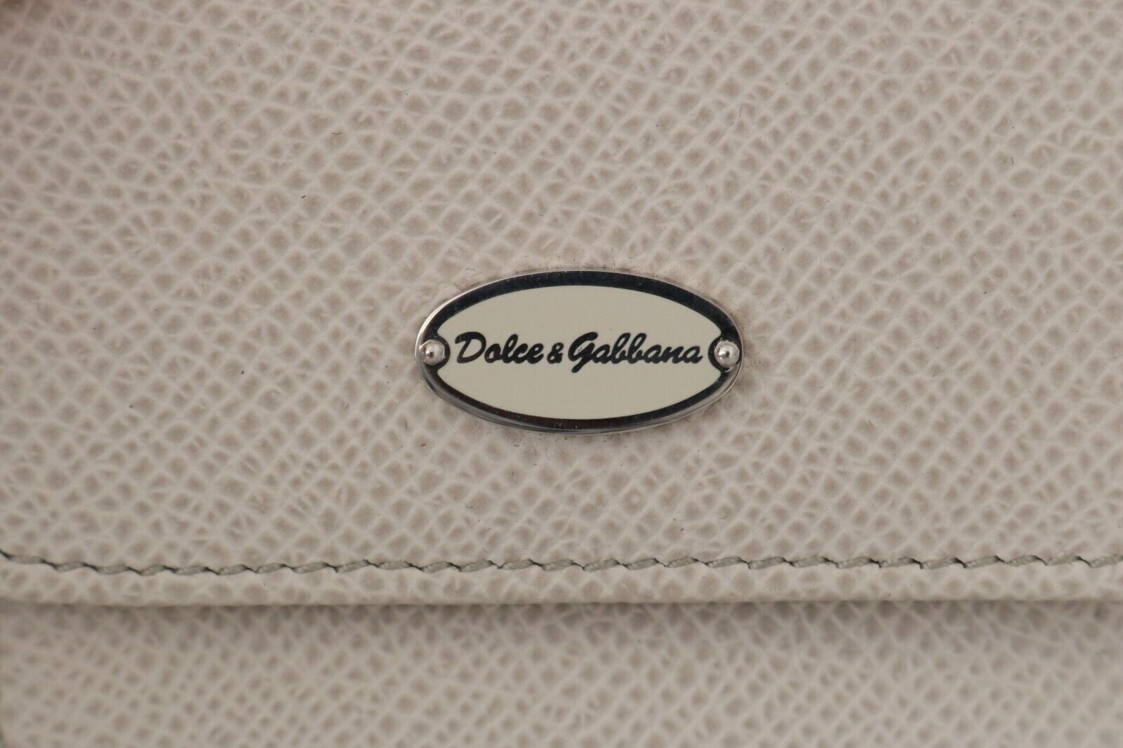 Dolce & Gabbana White Dauphine Leather Holder Pocket Wallet Condom Case | Regal Royce
