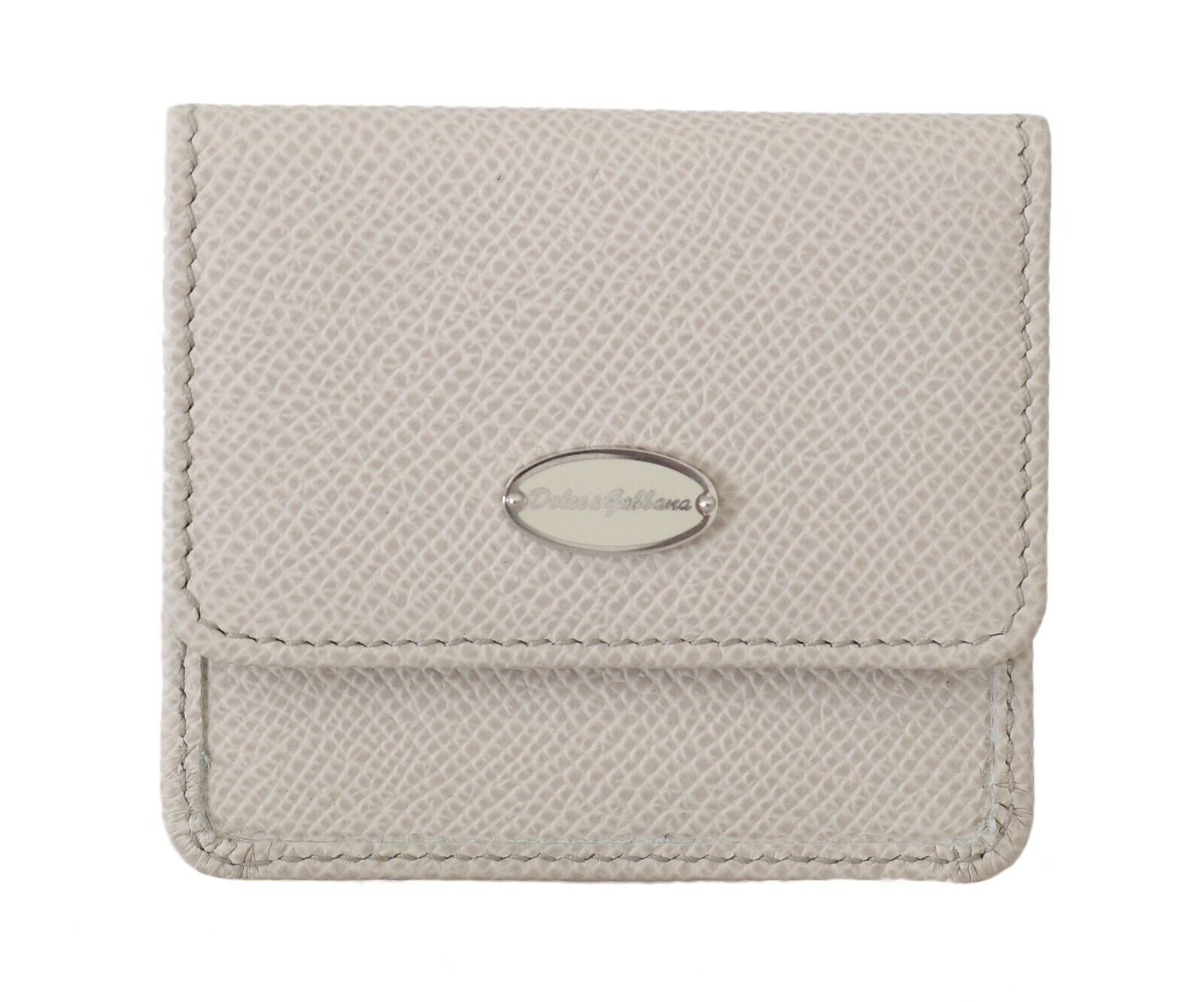 Dolce & Gabbana White Dauphine Leather Holder Pocket Wallet Condom Case | Regal Royce