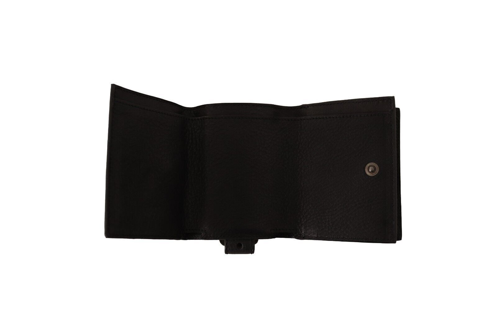Dolce & Gabbana Black Leather Trifold Purse Belt Strap Multi Kit Wallet | Regal Royce