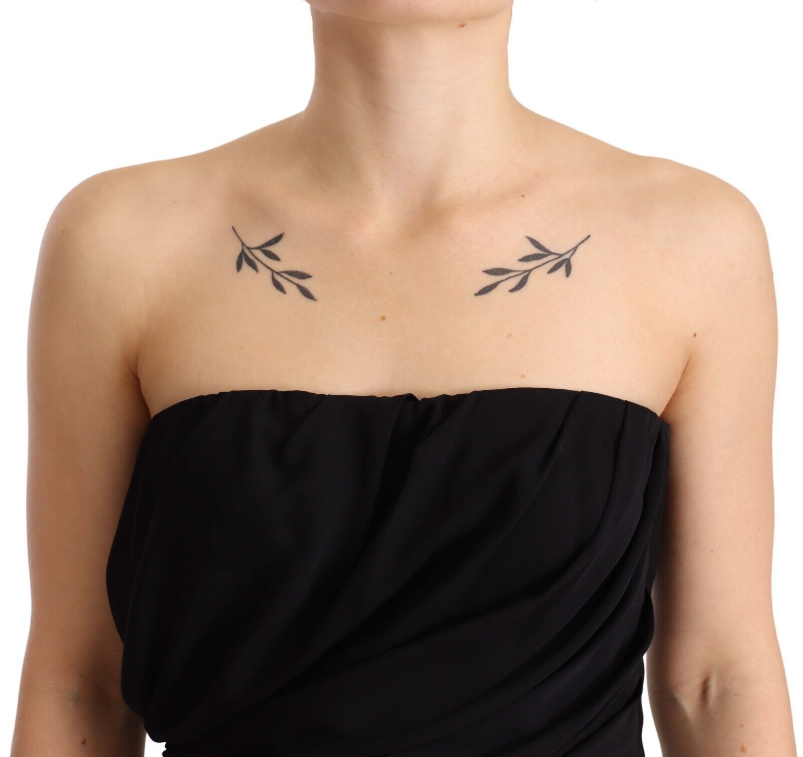 Dolce & Gabbana Black Silk Stretch Strapless Sheath Midi Dress | Regal Royce
