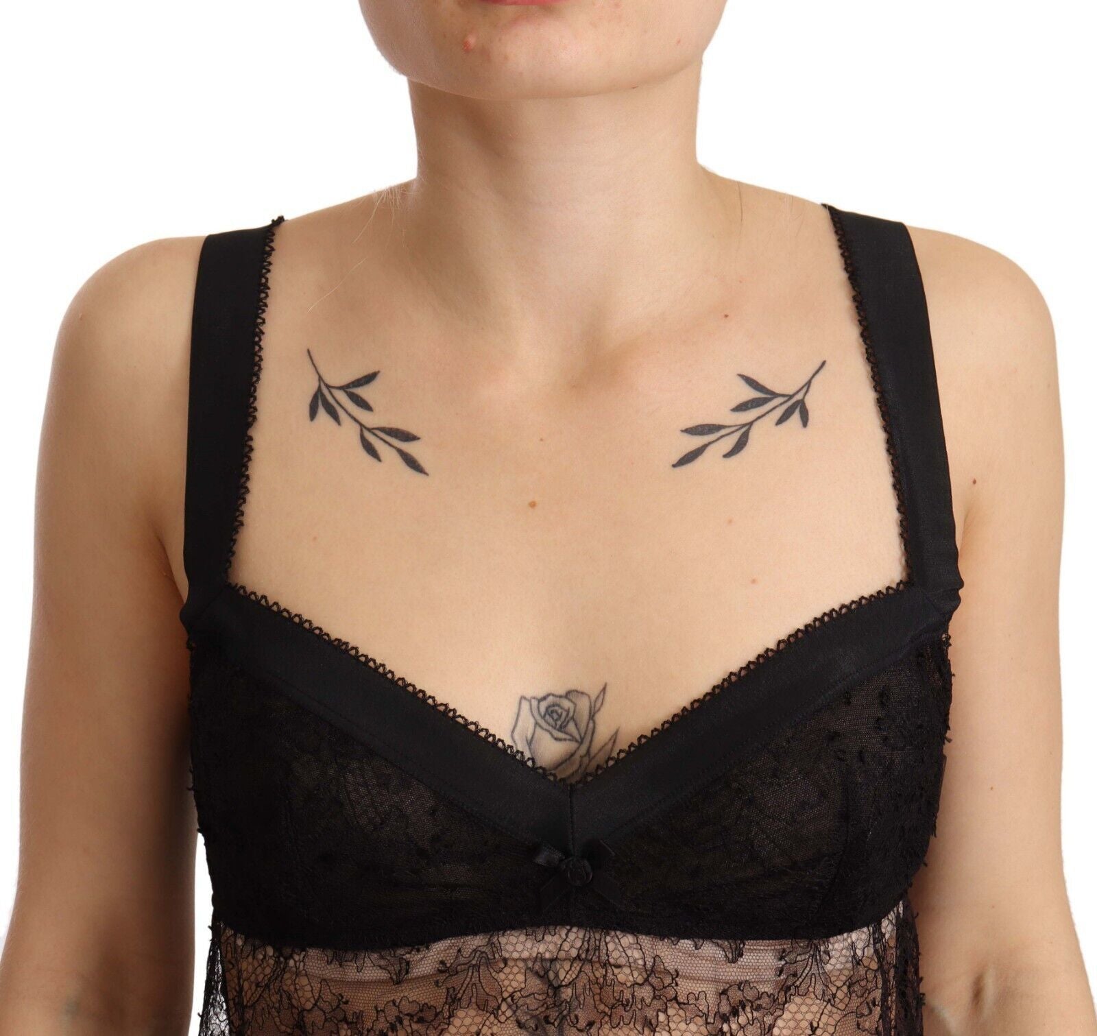 Dolce & Gabbana Black Silk Lace Babydoll Nylon Lingerie Top | Regal Royce