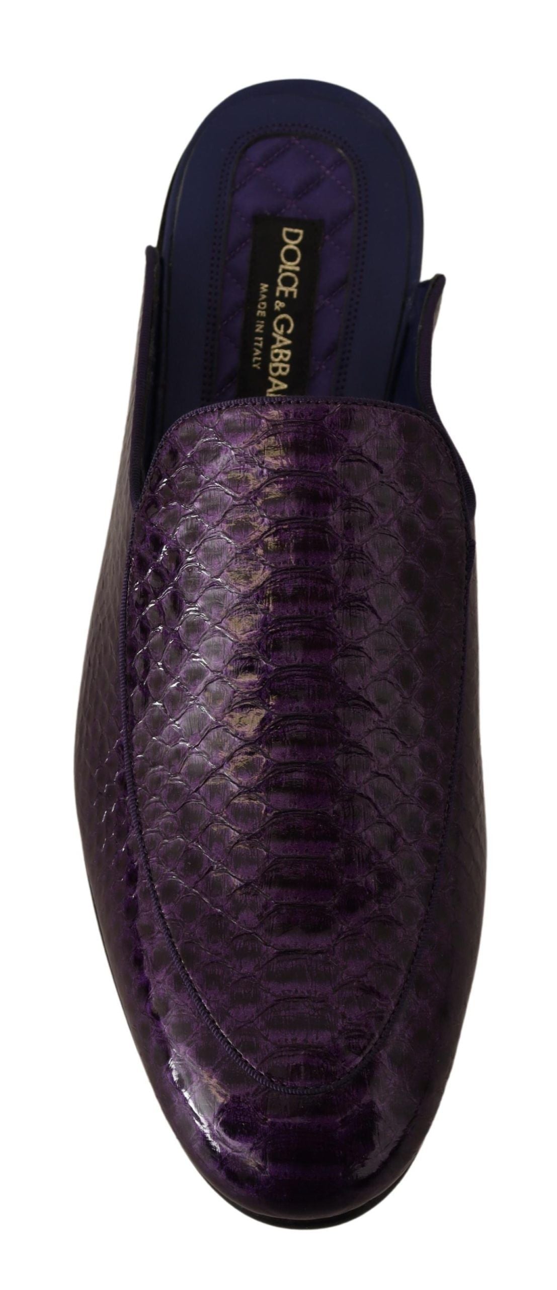 Dolce & Gabbana Purple Exotic Leather Flats Slides Shoes | Regal Royce