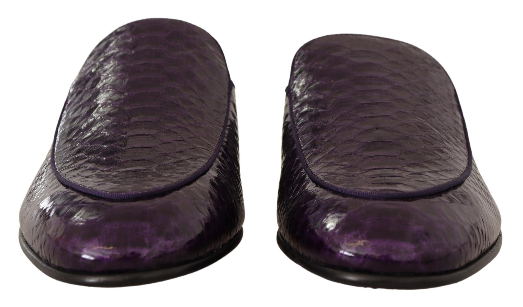Dolce & Gabbana Purple Exotic Leather Flats Slides Shoes | Regal Royce