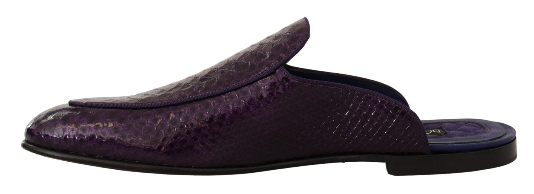 Dolce & Gabbana Purple Exotic Leather Flats Slides Shoes | Regal Royce