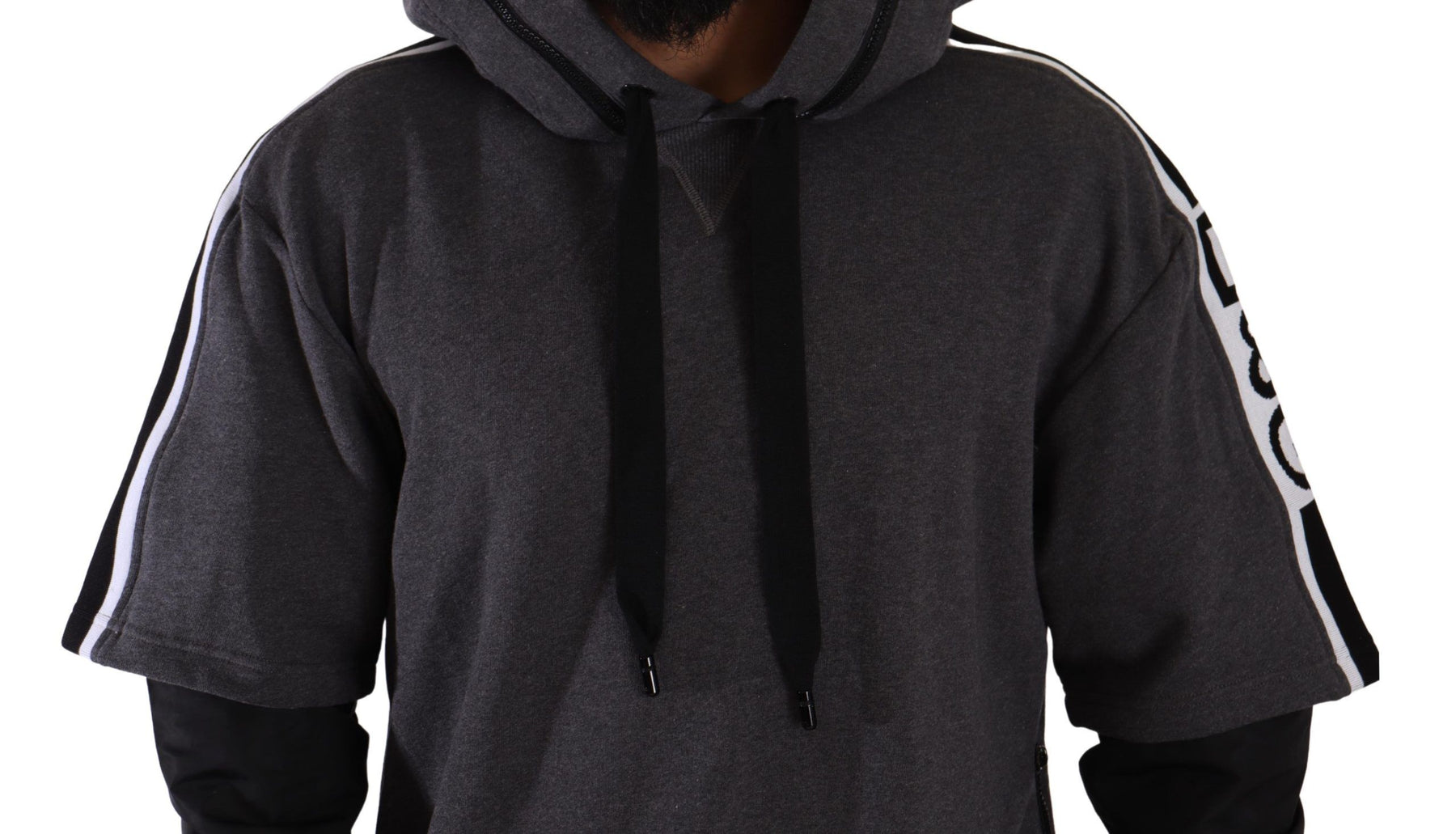 Dolce & Gabbana Gray Black Cotton Hooded #DGMILLENNIALS Sweater | Regal Royce