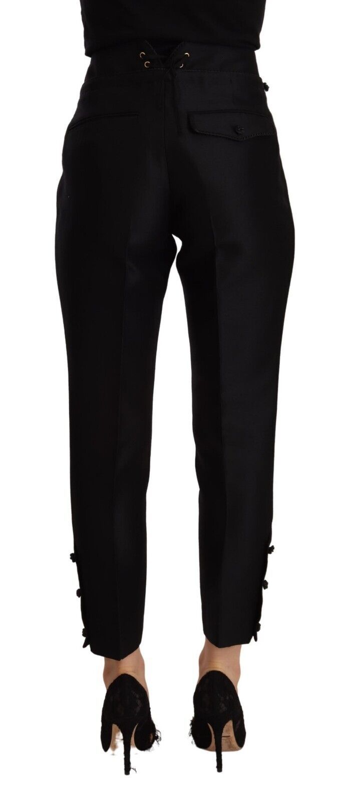 Dsquared² Black Wool High Waist Skinny Women Pants | Regal Royce