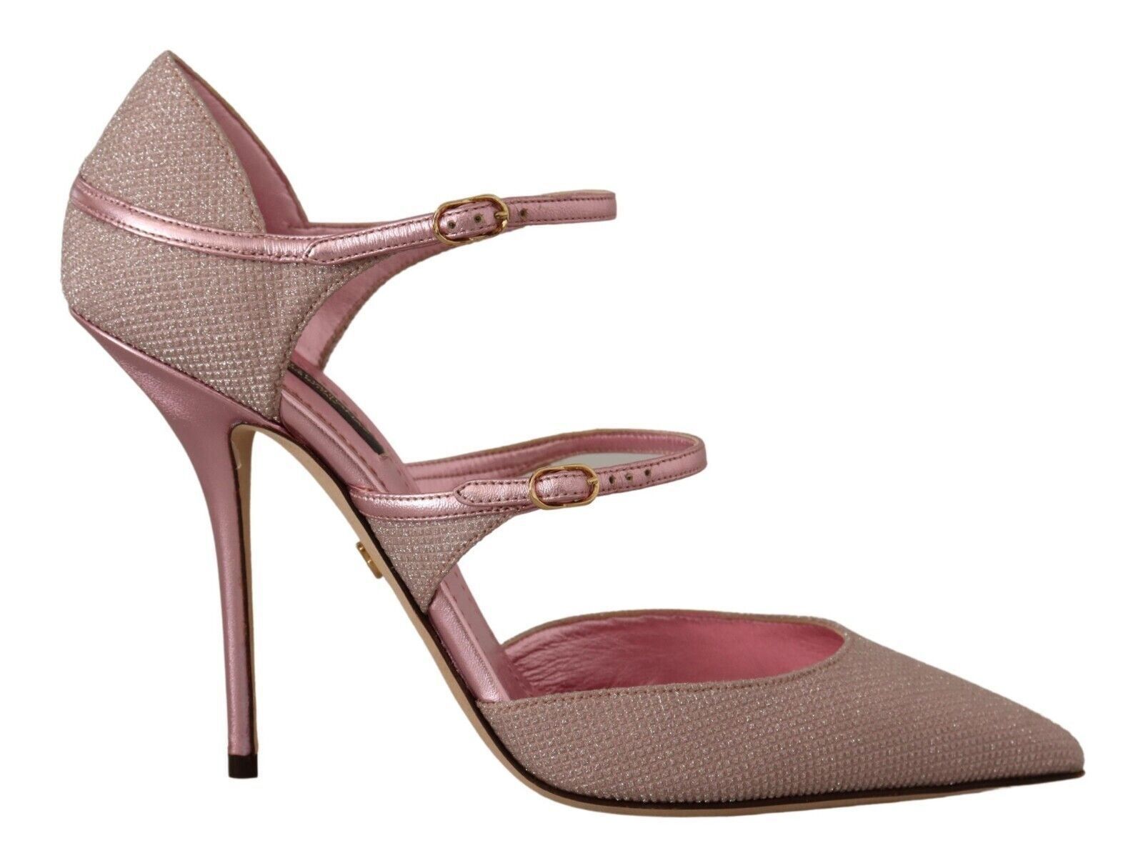 Dolce & Gabbana Pink Glittered Strappy Sandals Mary Jane Shoes | Regal Royce